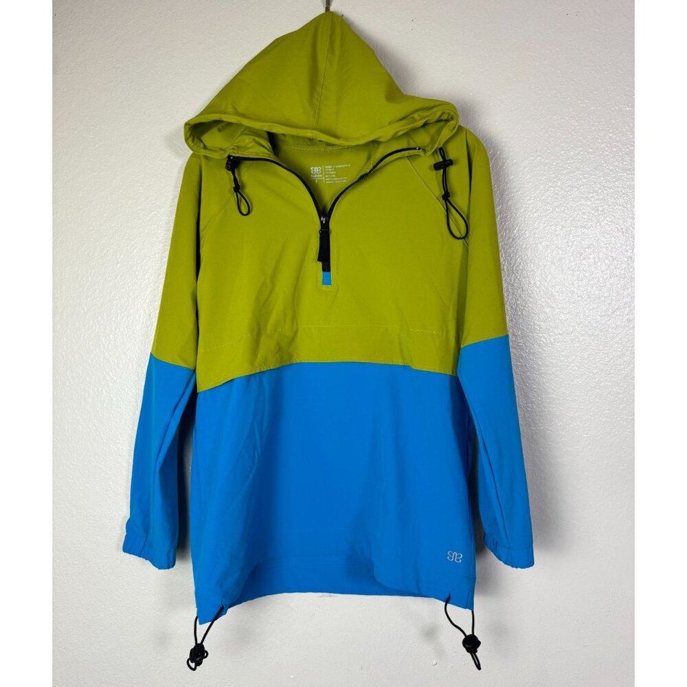 Albion Two-Tone Green and Blue Utility Hooded Jacket